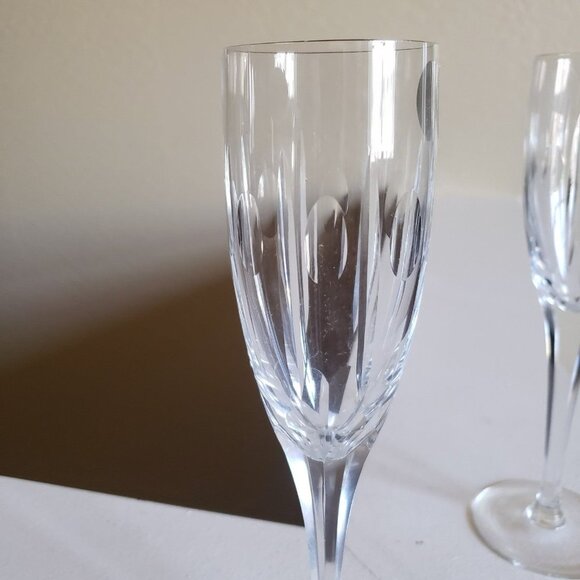 KROSNO Hand blown set of 2 hand polished hand cut champagne clear glass - Picture 7 of 12